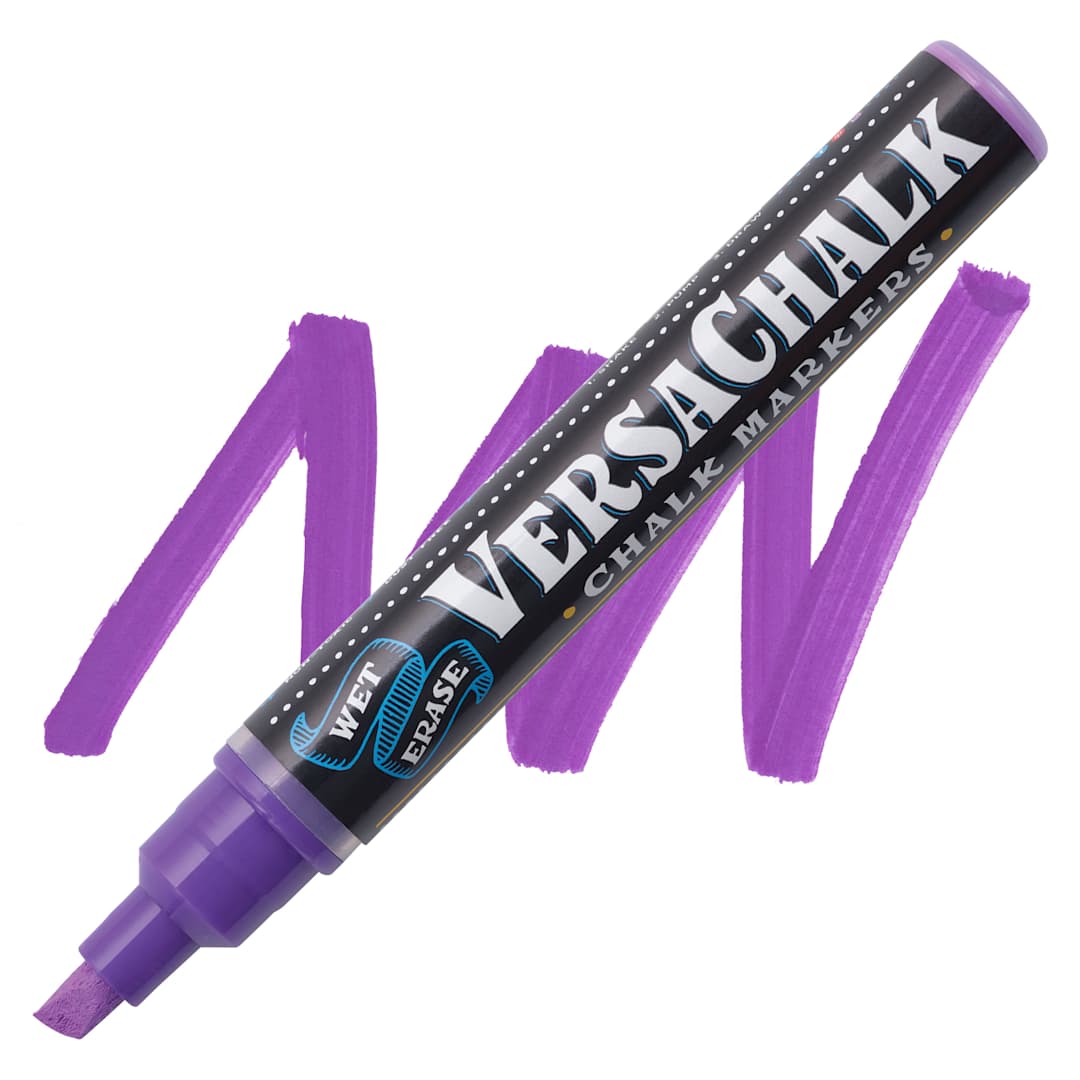 Open in modal - VersaChalk Wet Erase Liquid Chalk Marker - Neon Purple, 5 mm, swatch and marker