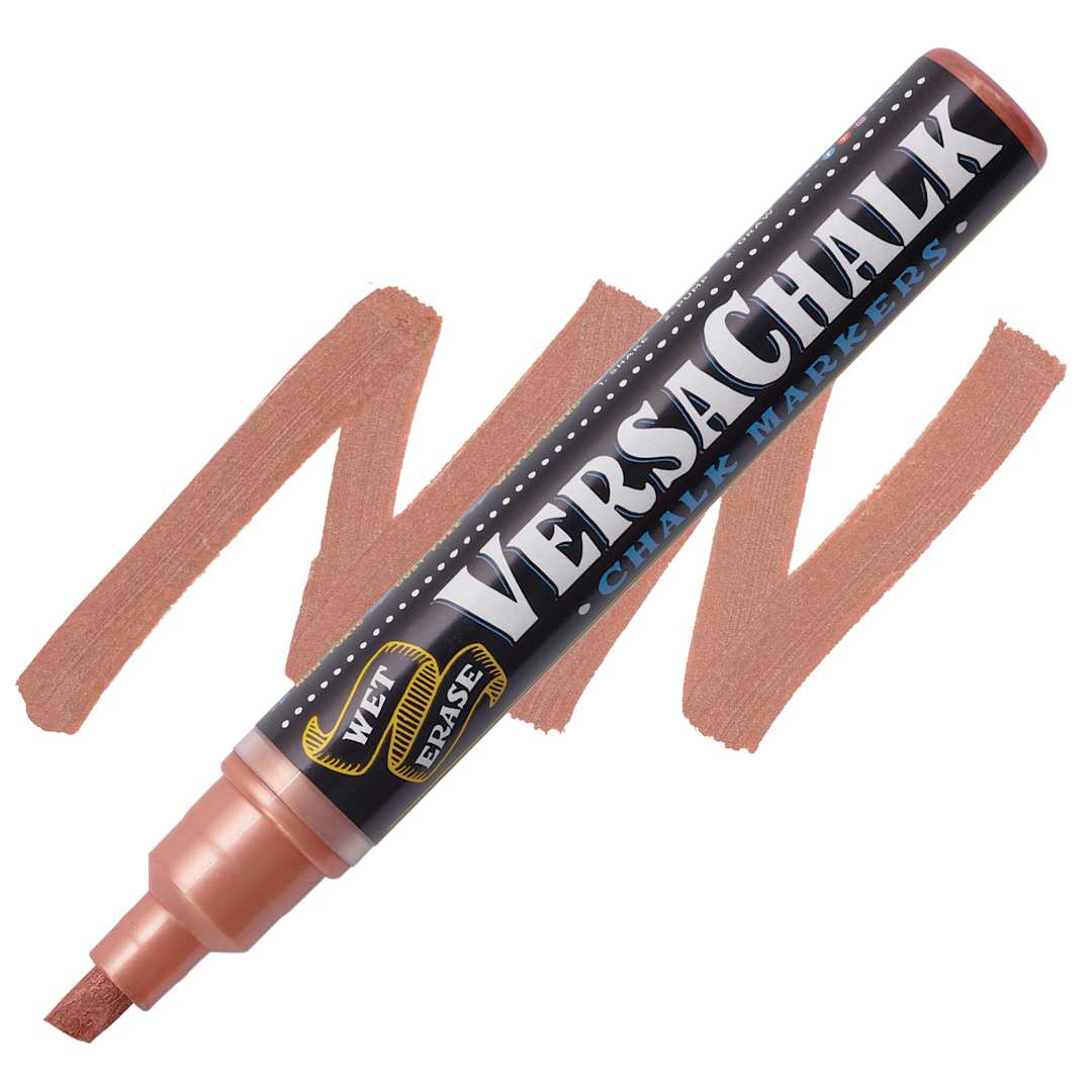 Open in modal - VersaChalk Wet Erase Liquid Chalk Marker - Metallic Copper, 5 mm, swatch and marker