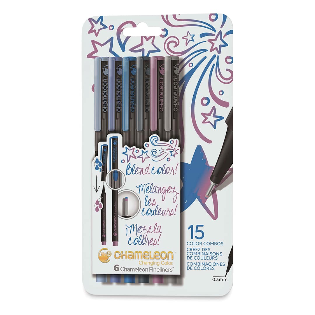 Open in modal - Chameleon Fineliner Pens - Set of 6, Cool Colors