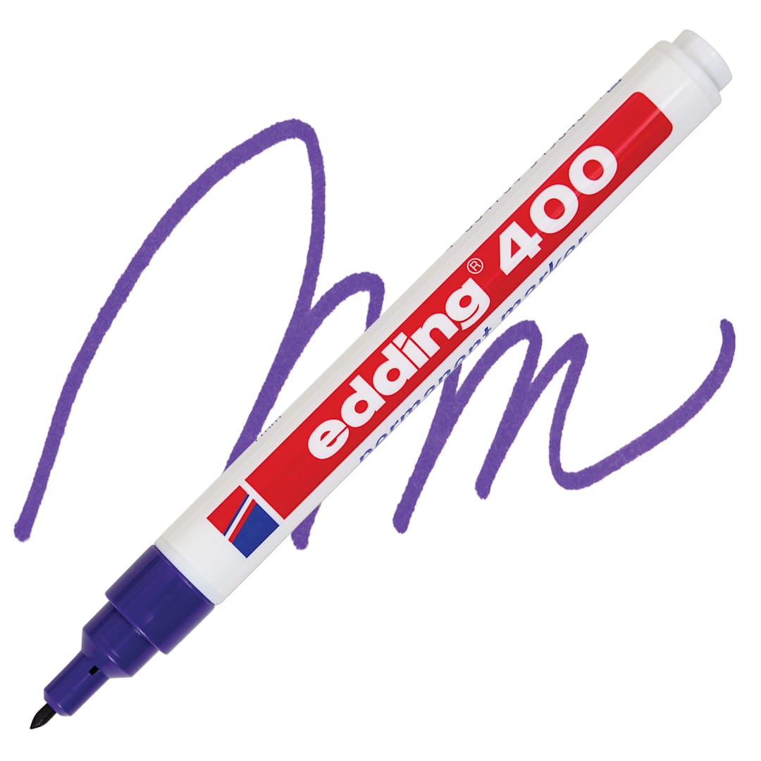Open in modal - Edding Permanent Marker - Violet, 400 Series, swatch and marker