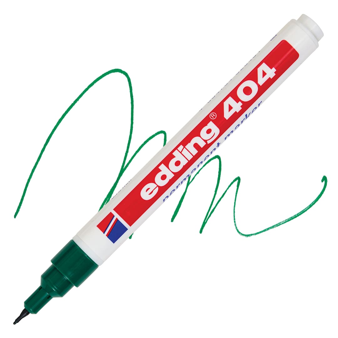 Open in modal - Edding Permanent Marker - Green, 404 Series, swatch and marker