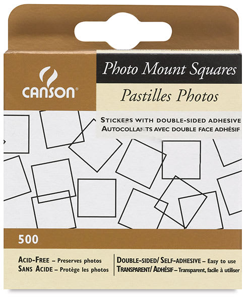 Open in modal - Canson Photo Mount Squares - Front of package of 500 
