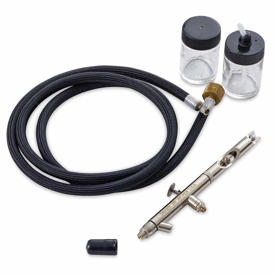 Open in modal - Badger Anthem 155 Double Action Airbrush - Components of Airbrush Set with 4' Air Hose 