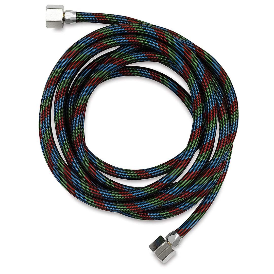 Open in modal - Iwata Airbrush Braided Air Hose - 10 ft, 1/4" fittings on both ends