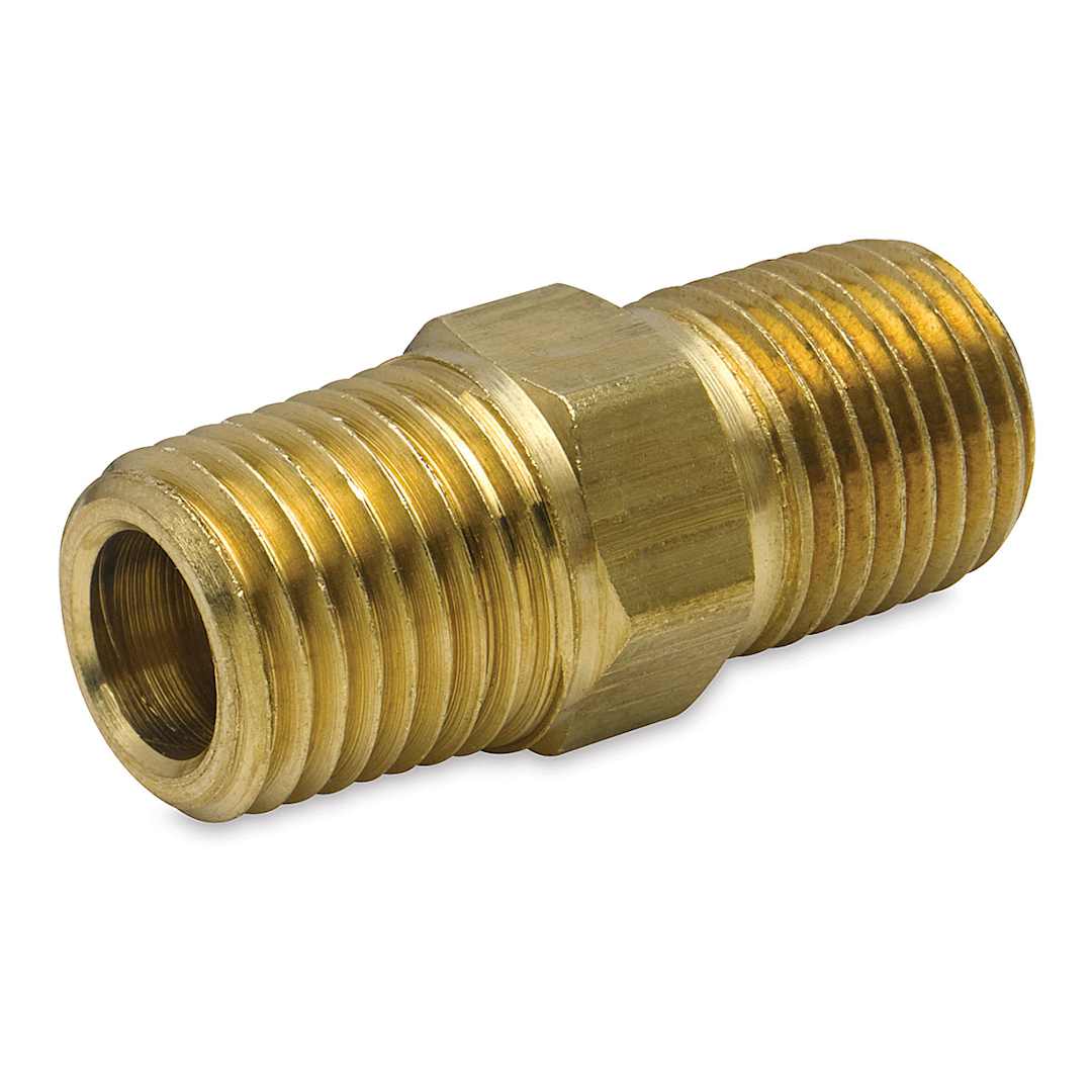 Open in modal - Iwata Airbrush Fitting - 1/4" Male to Male Fitting