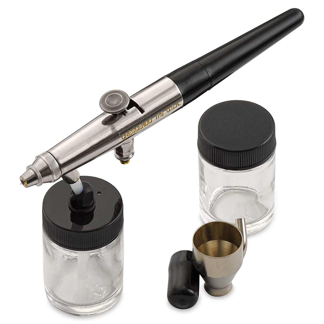 Open in modal - Badger Crescendo 175 Double Action Airbrush - Components of Fine Tip Set shown