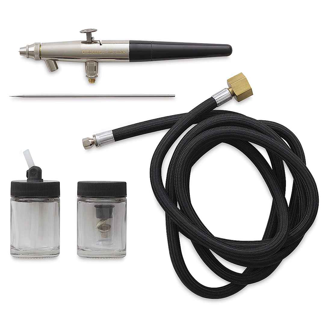 Open in modal - Badger Crescendo 175 Double Action Airbrush - Components of Complete Set shown