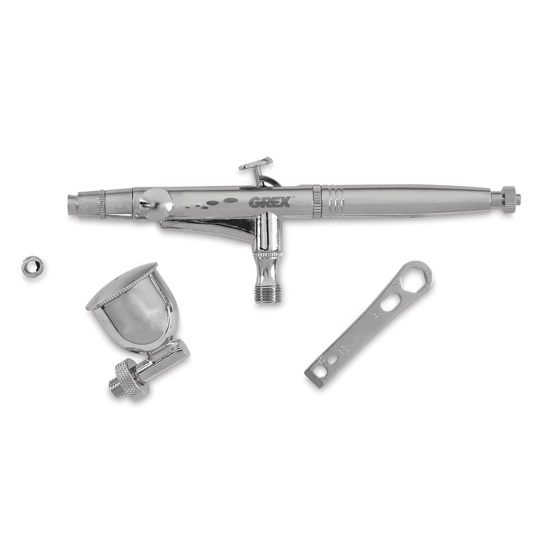Open in modal - Grex Genesis Essential Airbrush - Side view of .3 mm Needle Side Feed Airbrush