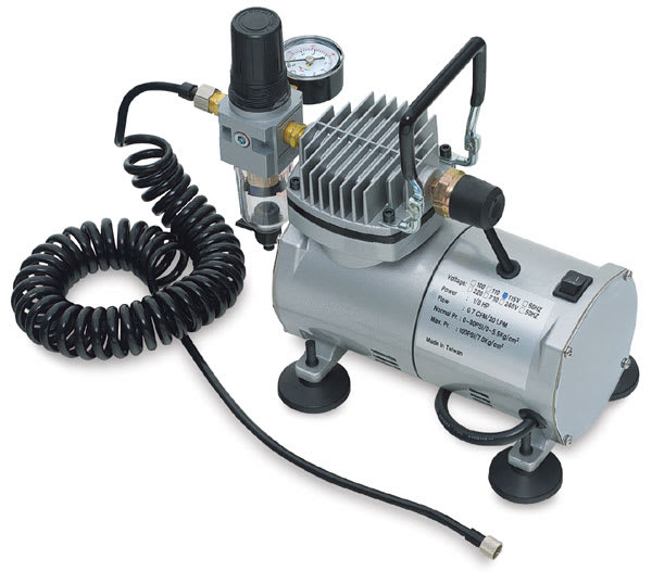 Open in modal - Whisper Aire 1000 Compressors - Top view of Compressor and Air Hose
