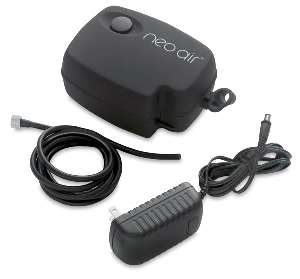 Open in modal - Neo Air Mini Compressor - Compressor shown with air hose and adapter