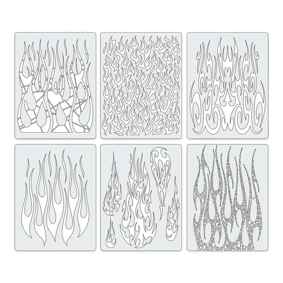 Open in modal - Iwata Artool Freehand Template - Set of 6, Flame-O-Rama 2, Mini Templates