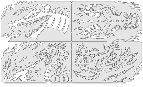 Open in modal - Artool Draco Nano Freehand Templates - Set of 4 Dragon Templates 
