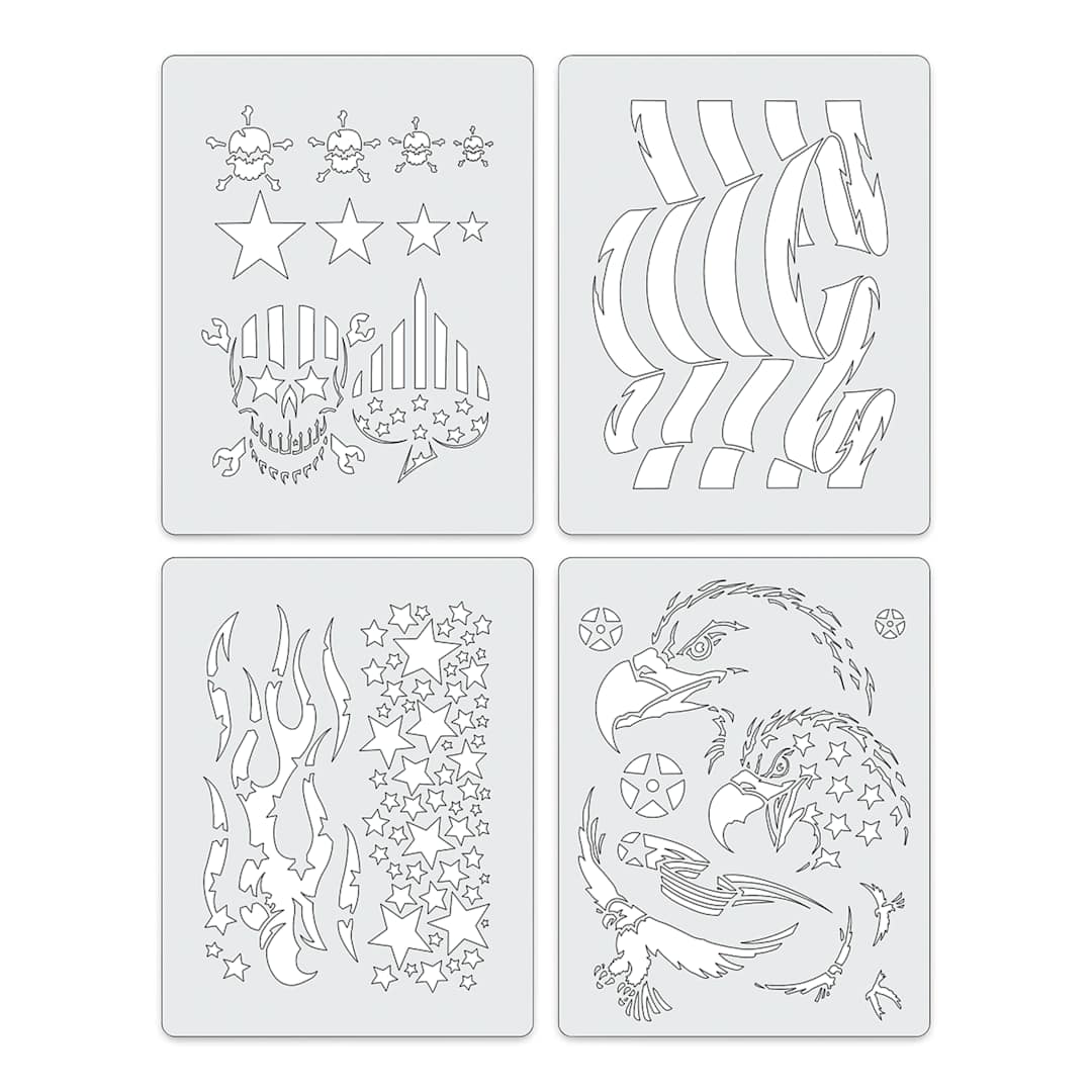 Open in modal - Iwata Artool Freehand Template - Set of 4, Patriotica Mini