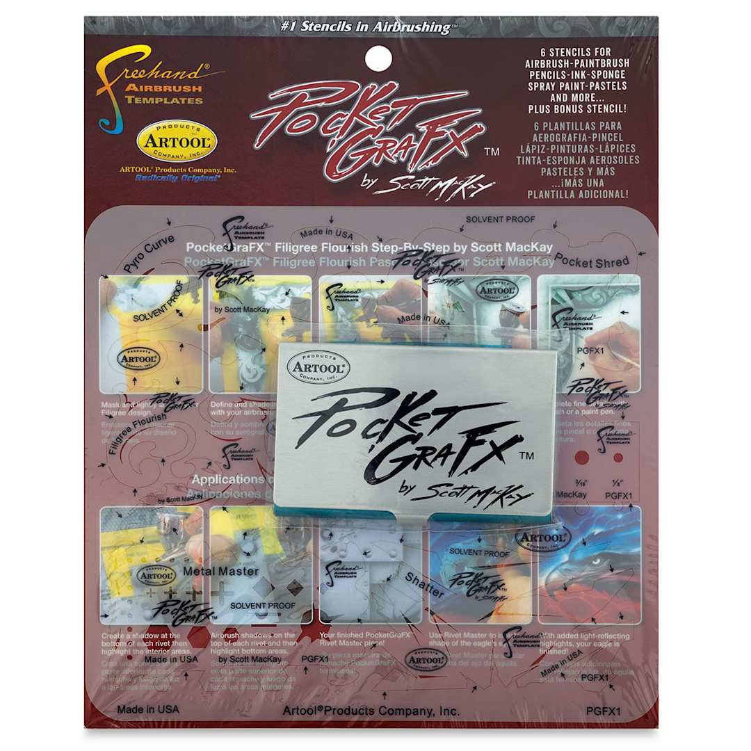 Open in modal - PocketGraFX Freehand Template Set - Front of package
