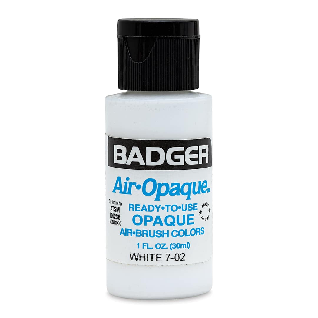Open in modal - Badger Air-Opaque Airbrush Color - 1 oz, White - front