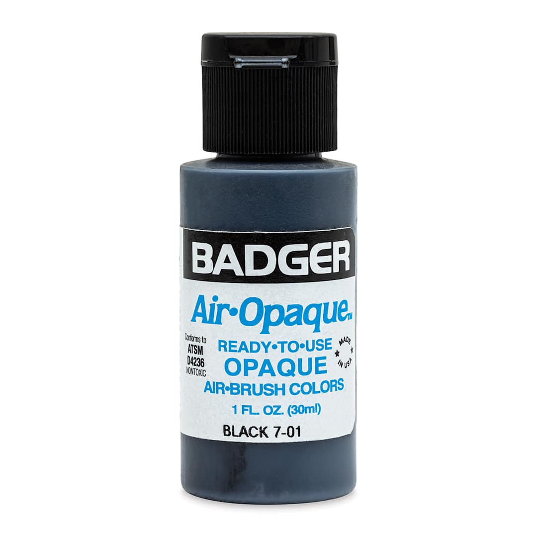 Open in modal - Badger Air-Opaque Airbrush Color - 1 oz, Black - front