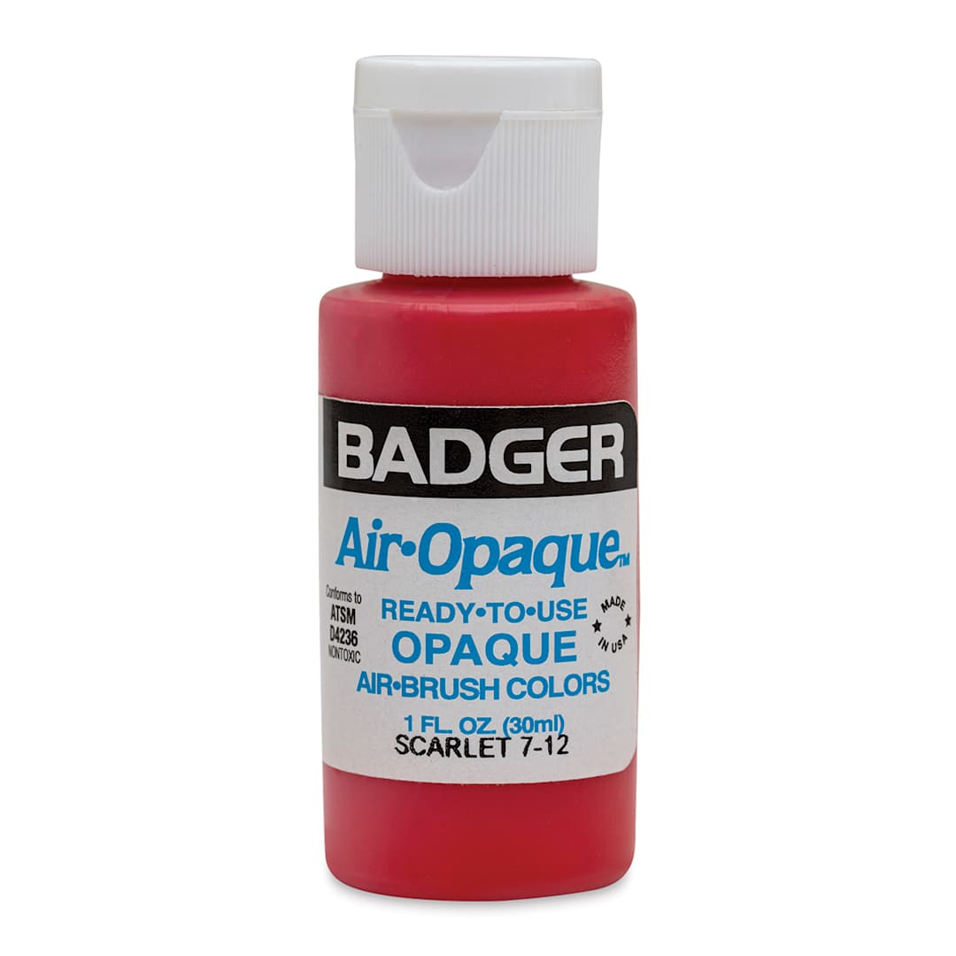 Open in modal - Badger Air-Opaque Airbrush Color - 1 oz, Scarlet - front