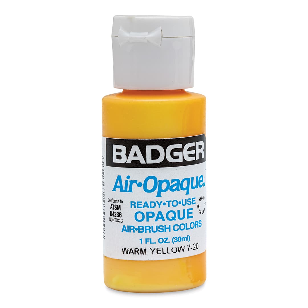 Open in modal - Badger Air-Opaque Airbrush Color - 1 oz, Warm Yellow - front