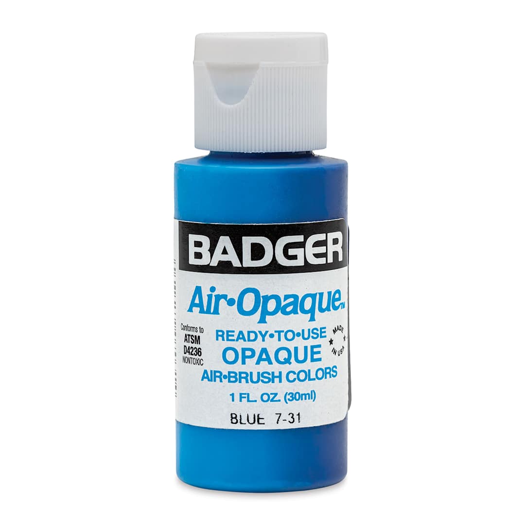 Open in modal - Badger Air-Opaque Airbrush Color - 1 oz, Blue - front