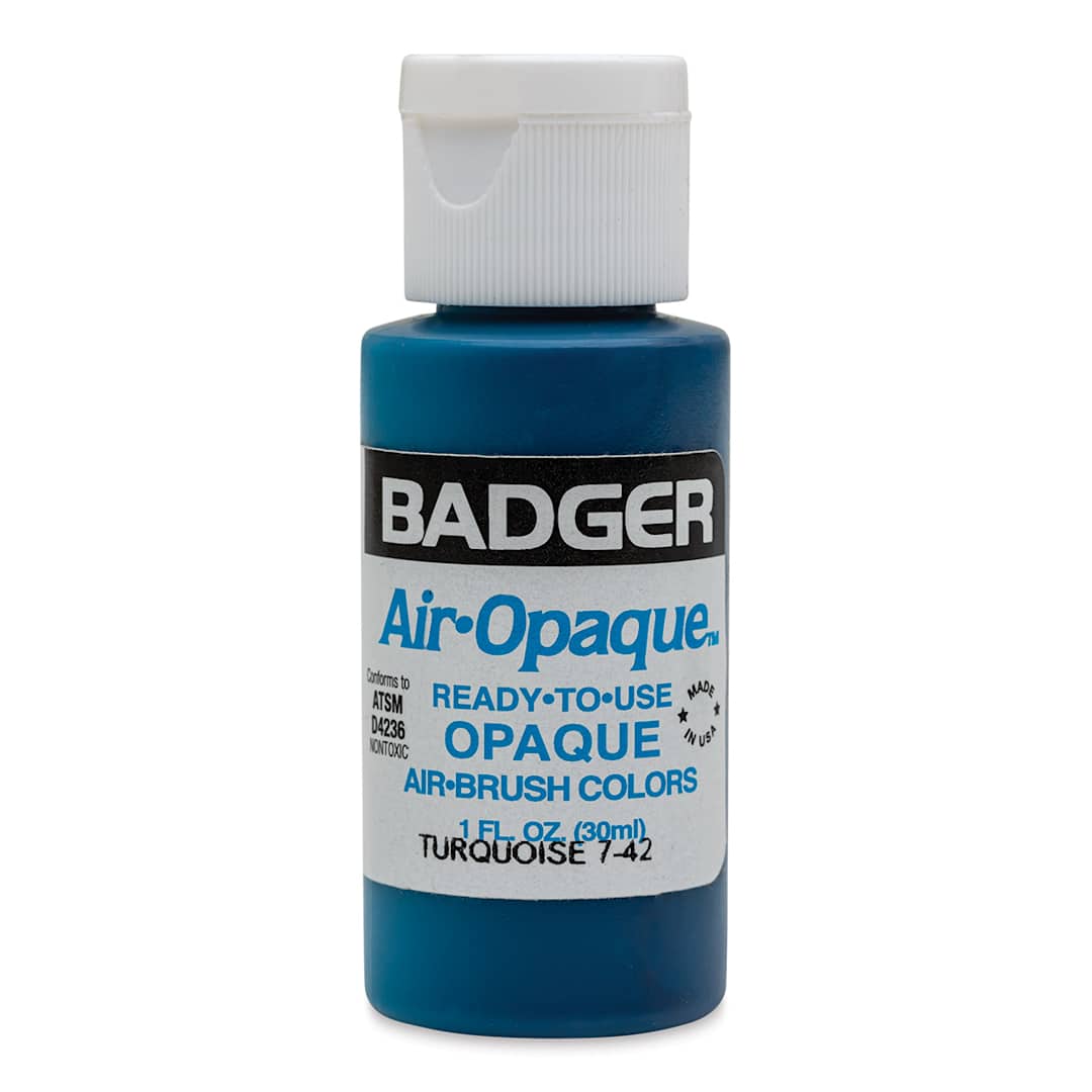 Open in modal - Badger Air-Opaque Airbrush Color - 1 oz, Turquoise - front