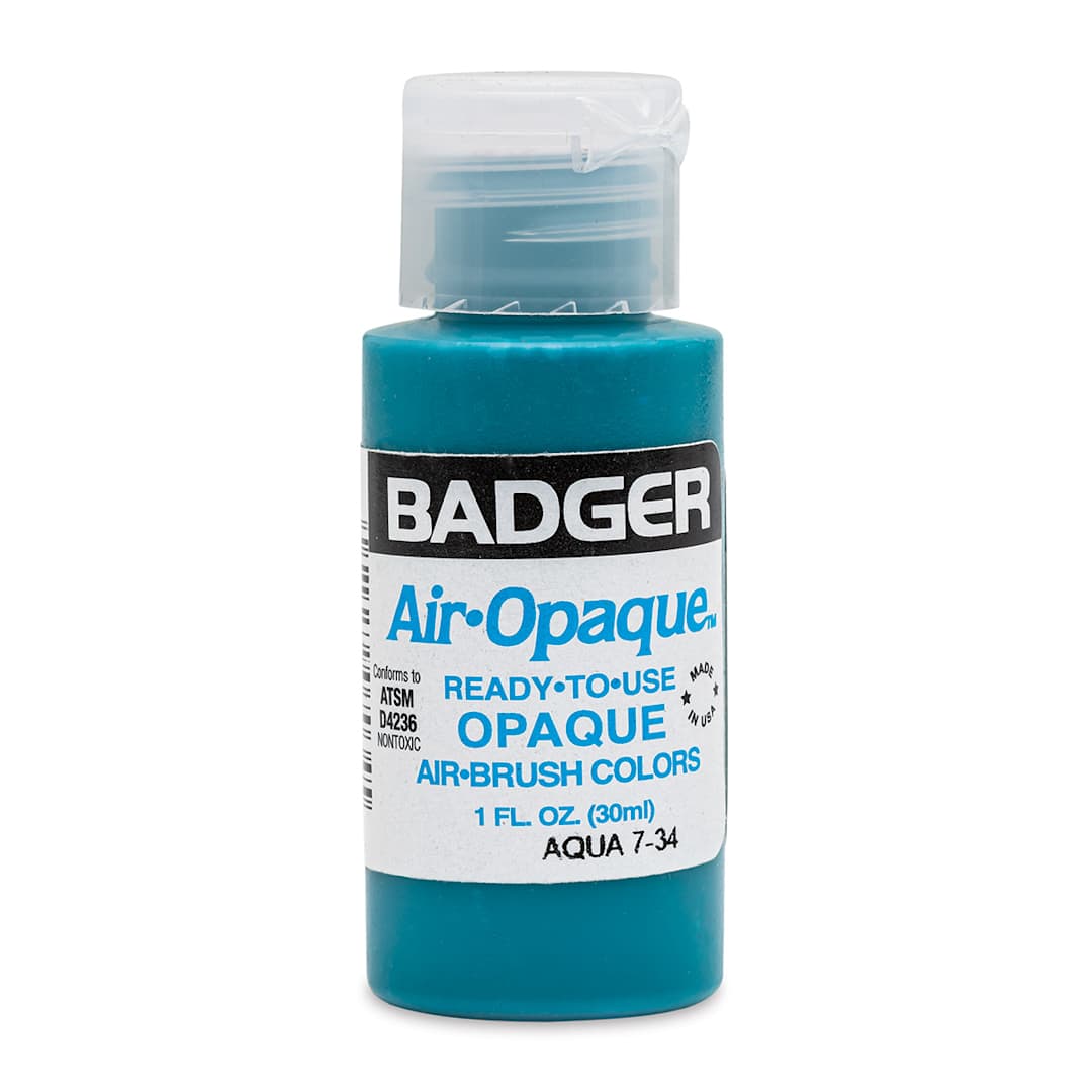 Open in modal - Badger Air-Opaque Airbrush Color - 1 oz, Aqua - front