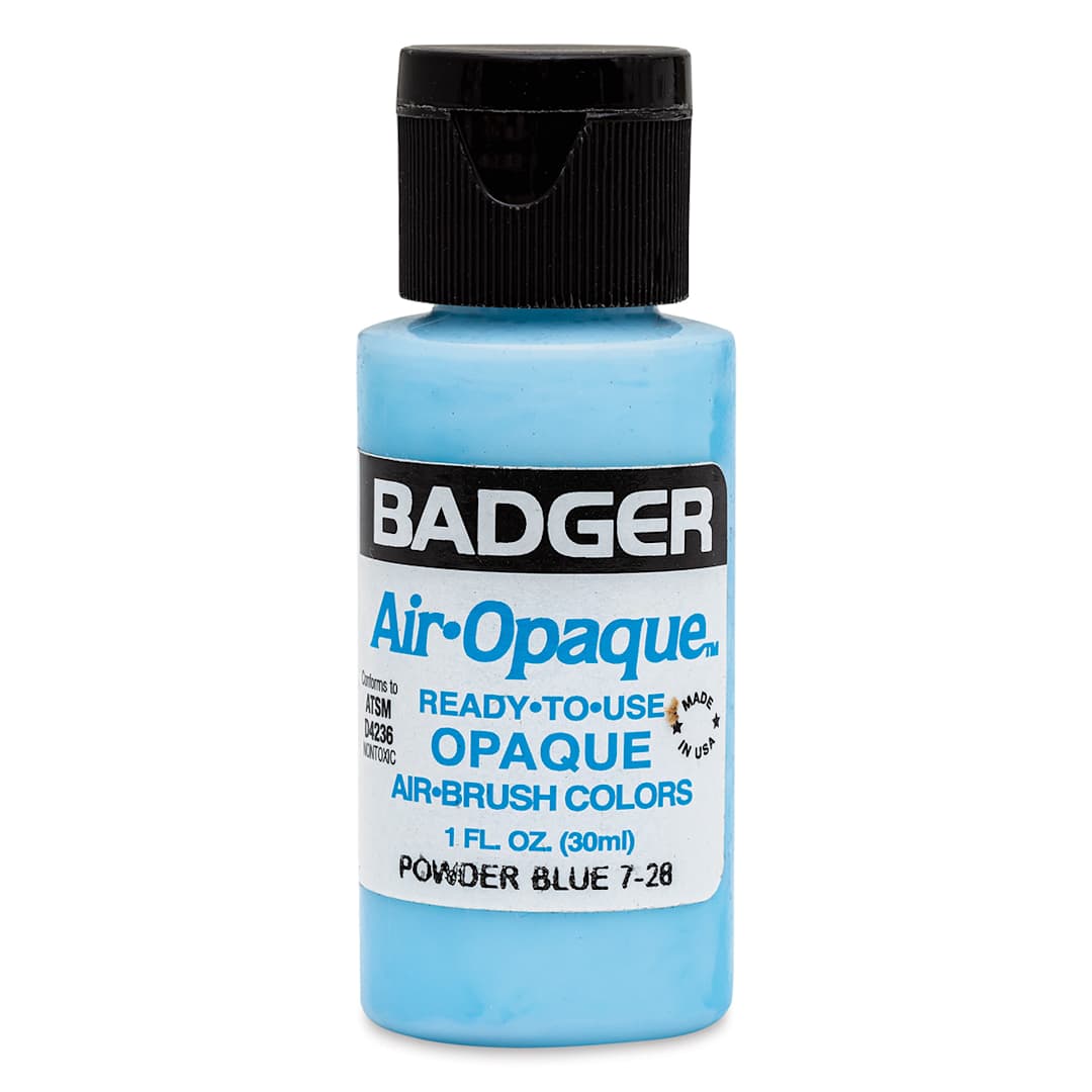 Open in modal - Badger Air-Opaque Airbrush Color - 1 oz, Powder Blue - front