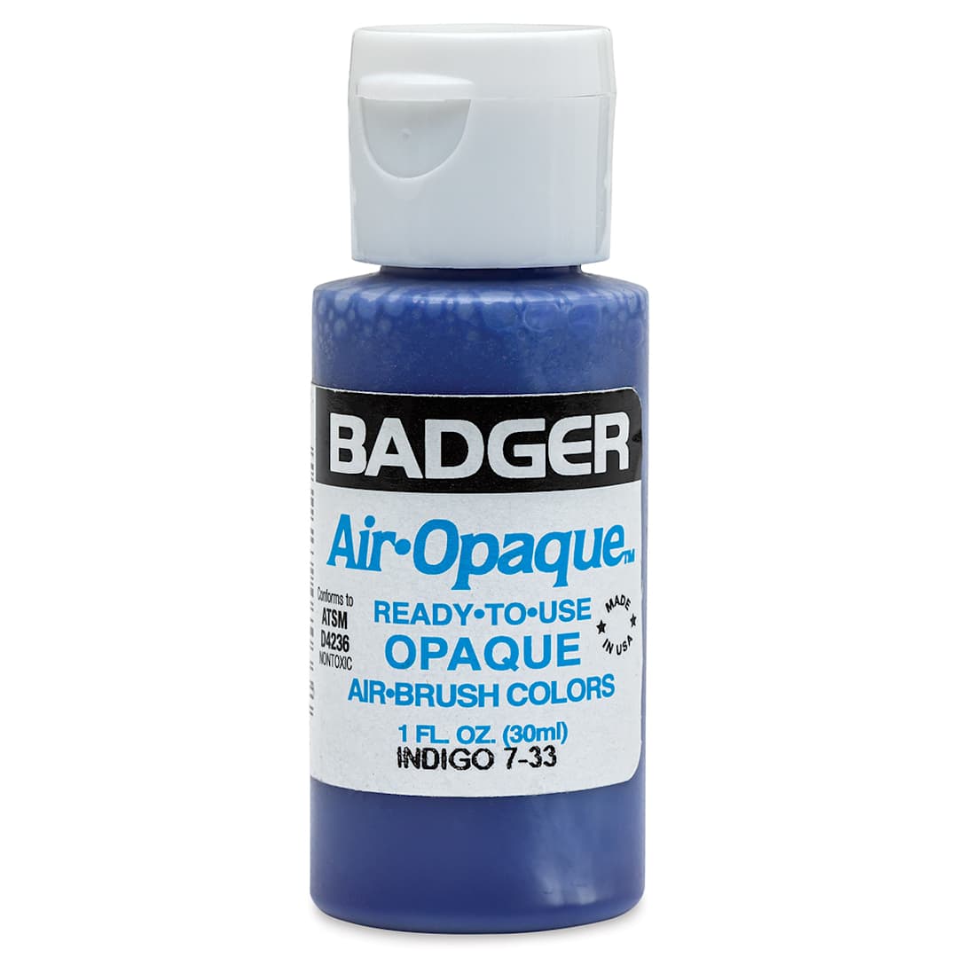 Open in modal - Badger Air-Opaque Airbrush Color - 1 oz, Indigo - front