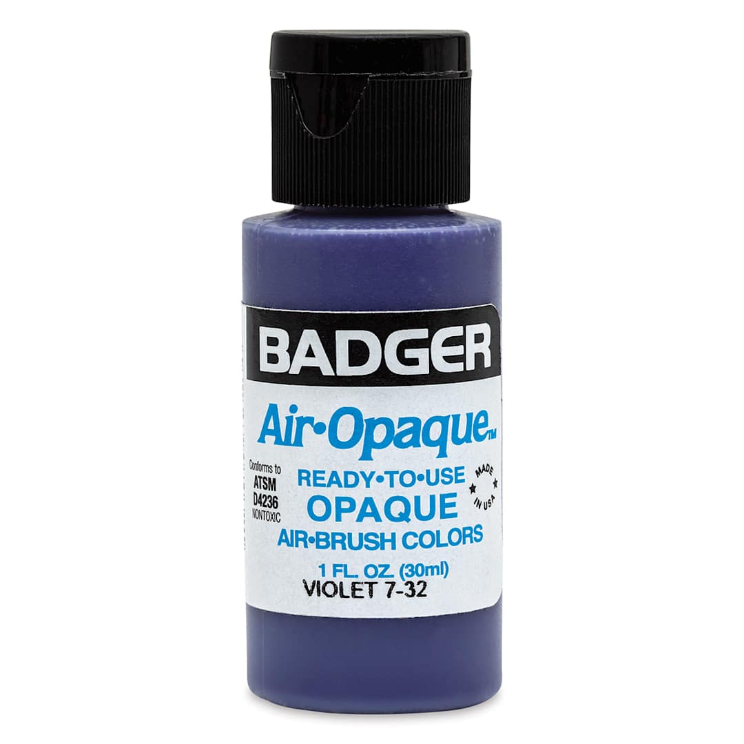 Open in modal - Badger Air-Opaque Airbrush Color - 1 oz, Violet - front