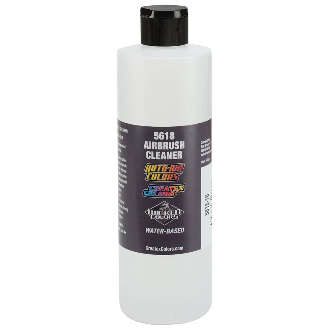 Open in modal - Createx Airbrush Cleaner - Front view of 16 oz bottle