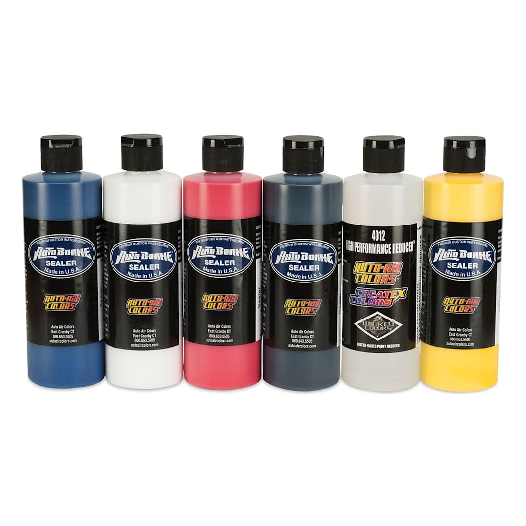 Open in modal - Createx Colors AutoBorne Sealers - Components of 6 8 oz. Primary Set in row