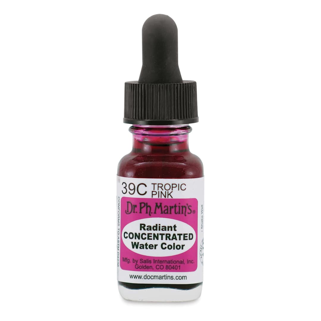 Open in modal - Dr. Ph. Martin's Radiant Concentrated Individual Watercolor - 1/2 oz, Tropic Pink