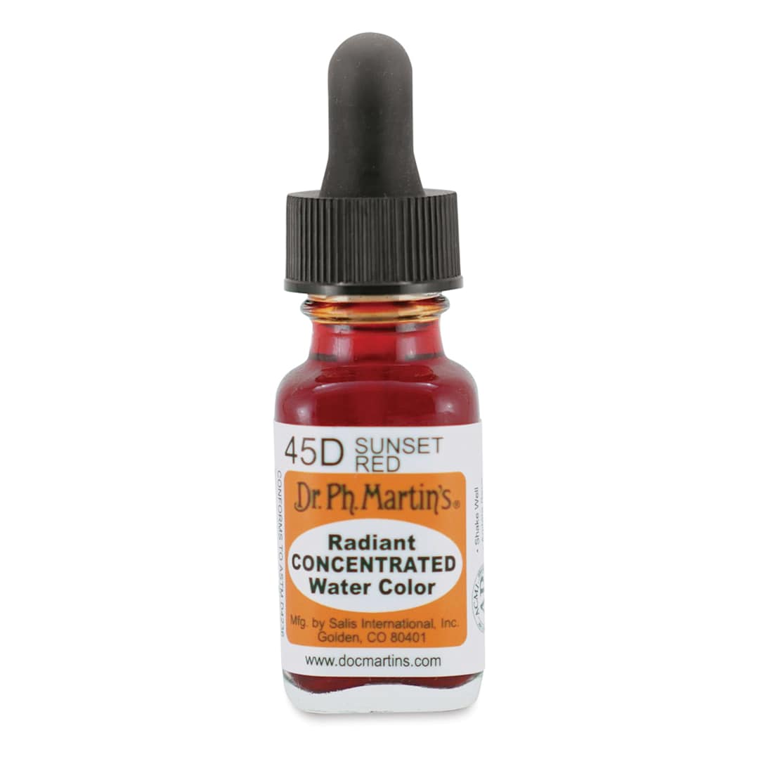 Open in modal - Dr. Ph. Martin's Radiant Concentrated Individual Watercolor - 1/2 oz, Sunset Red