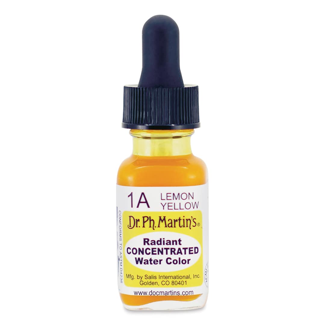 Open in modal - Dr. Ph. Martin's Radiant Concentrated Individual Watercolor - 1/2 oz, Lemon Yellow