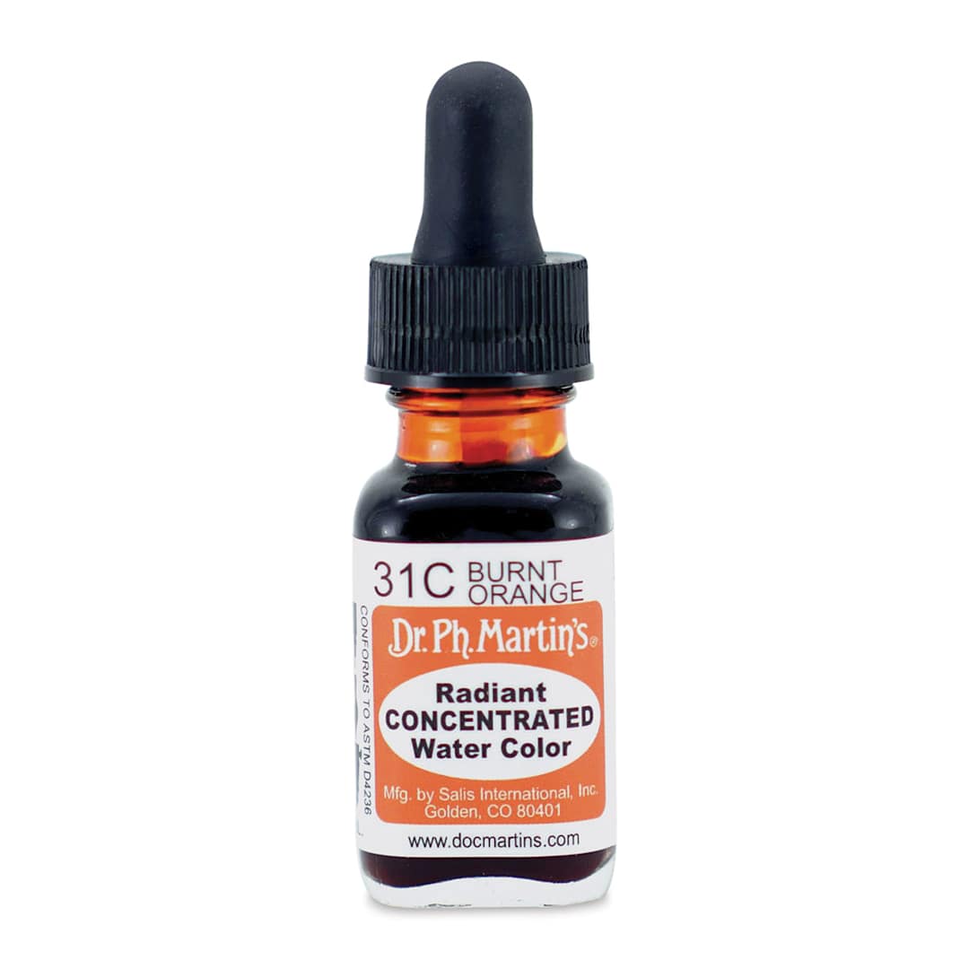Open in modal - Dr. Ph. Martin's Radiant Concentrated Individual Watercolor - 1/2 oz, Burnt Orange