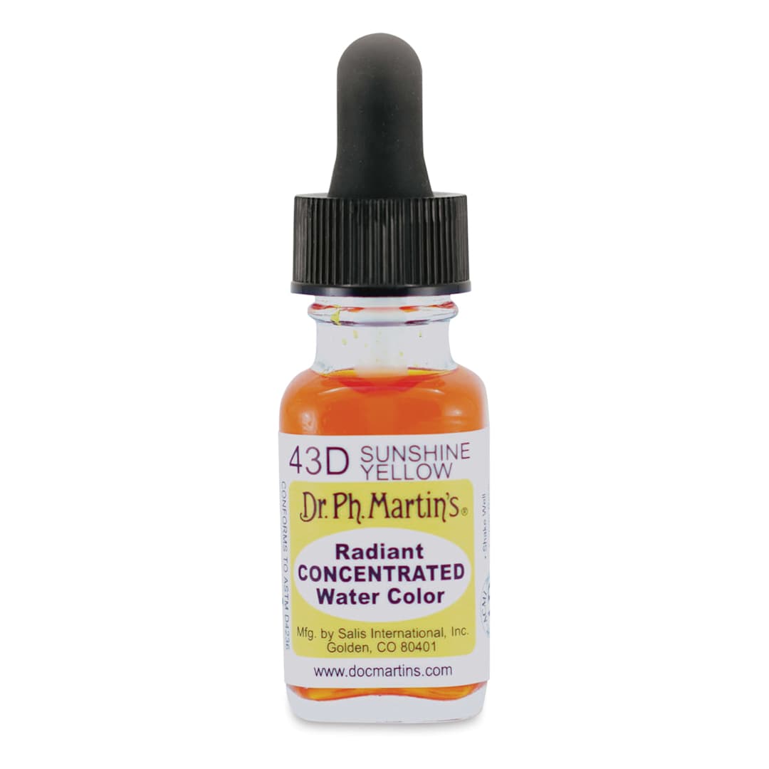 Open in modal - Dr. Ph. Martin's Radiant Concentrated Individual Watercolor - 1/2 oz, RCW Sunshine Yellow