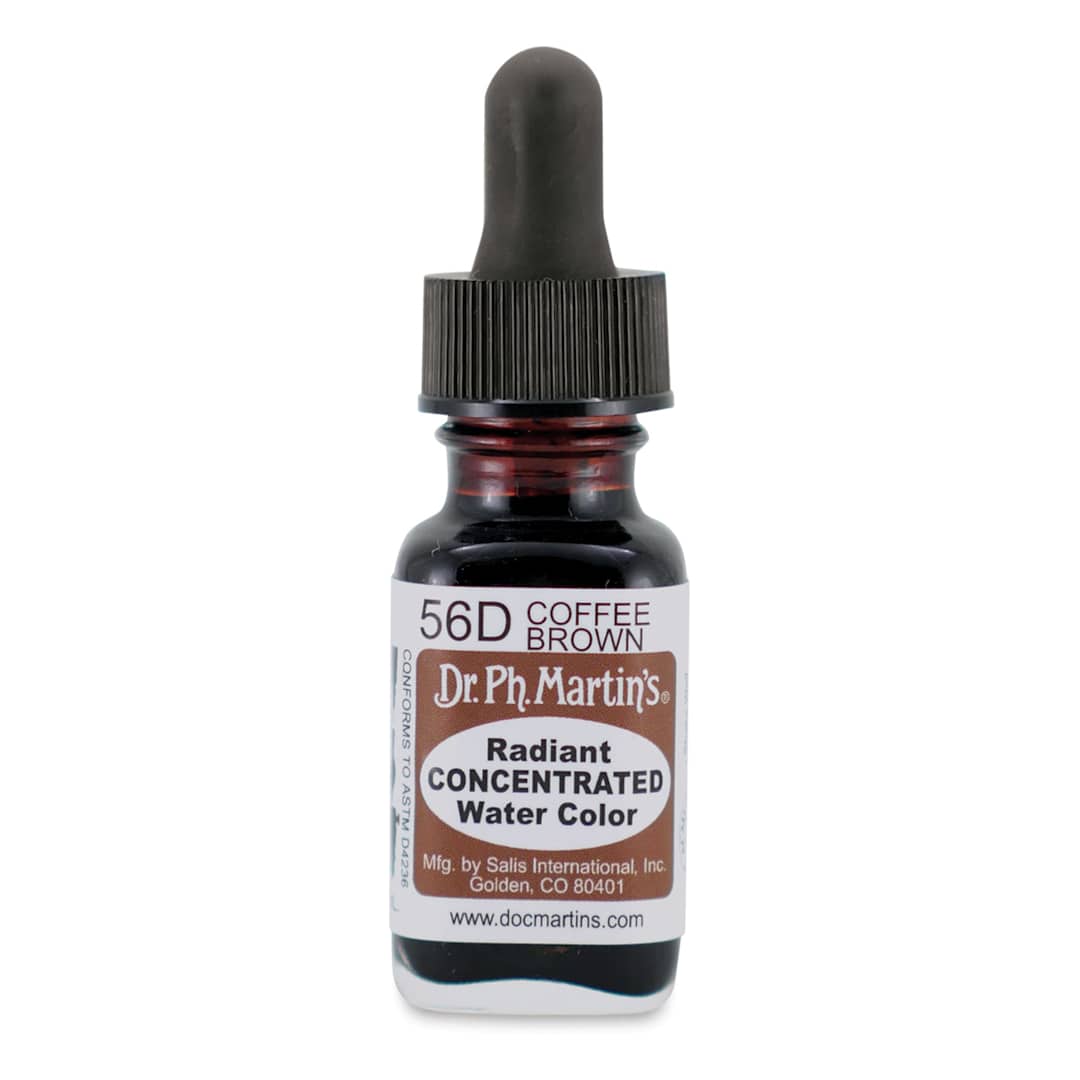 Open in modal - Dr. Ph. Martin's Radiant Concentrated Individual Watercolor - 1/2 oz, Coffee Brown