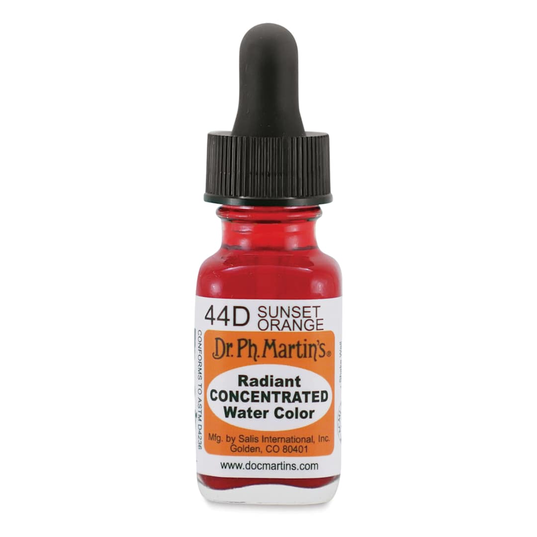 Open in modal - Dr. Ph. Martin's Radiant Concentrated Individual Watercolor - 1/2 oz, Sunset Orange