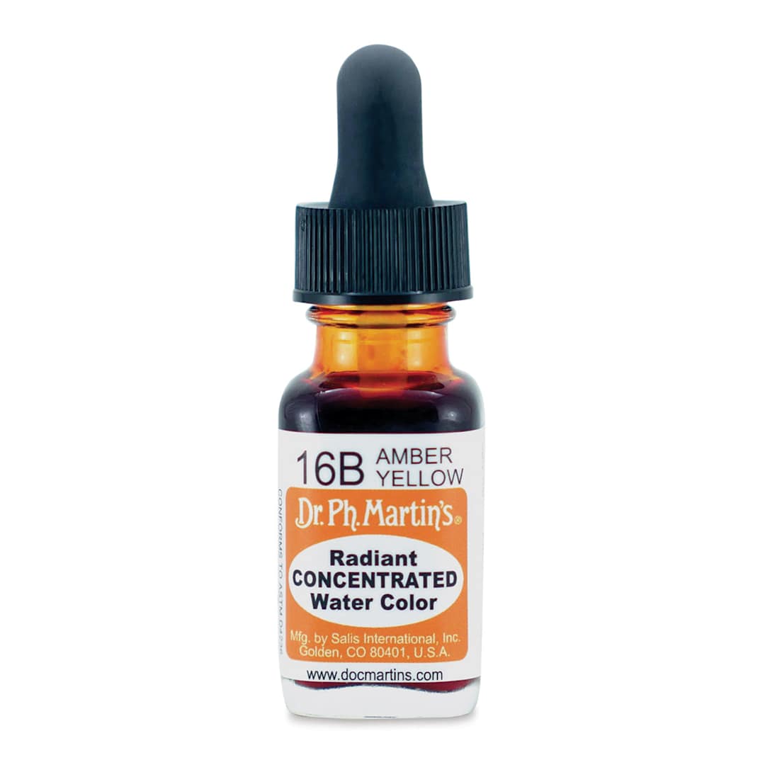 Open in modal - Dr. Ph. Martin's Radiant Concentrated Individual Watercolor - 1/2 oz, Amber Yellow