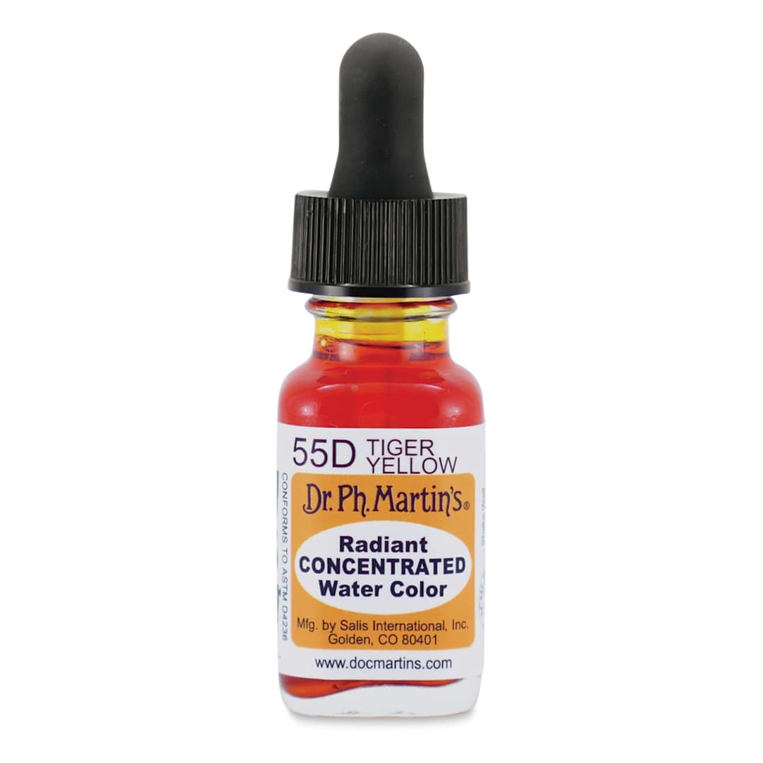 Open in modal - Dr. Ph. Martin's Radiant Concentrated Individual Watercolor - 1/2 oz, Tiger Yellow