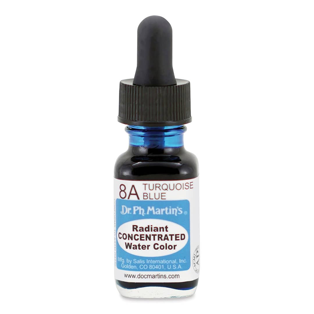 Open in modal - Dr. Ph. Martin's Radiant Concentrated Individual Watercolor - 1/2 oz, Turquoise Blue