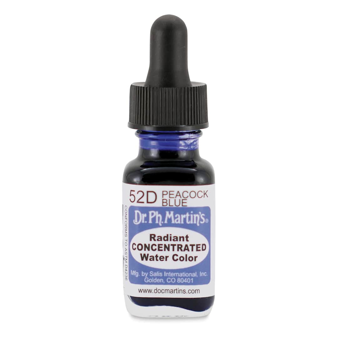 Open in modal - Dr. Ph. Martin's Radiant Concentrated Individual Watercolor - 1/2 oz, Peacock Blue