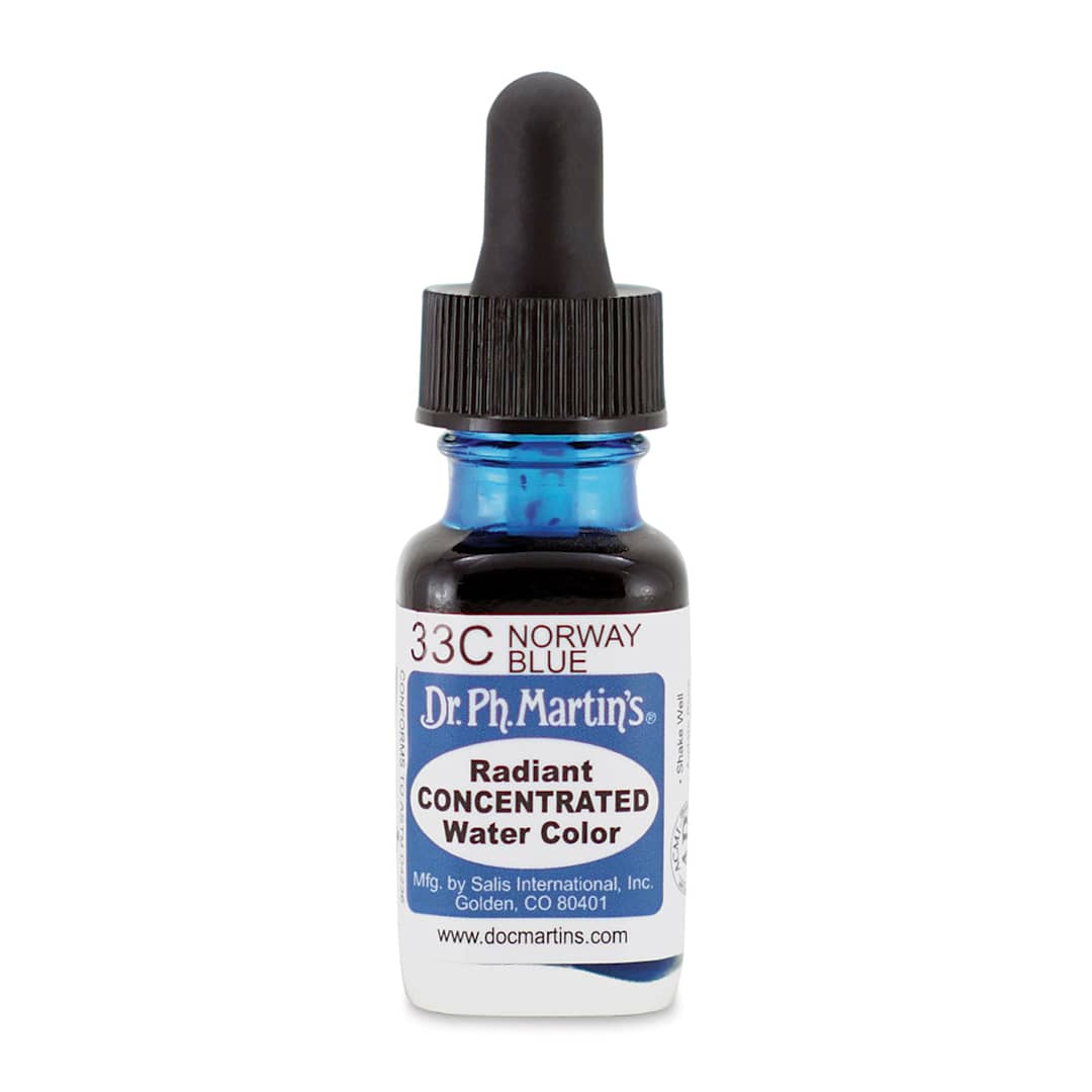 Open in modal - Dr. Ph. Martin's Radiant Concentrated Individual Watercolor - 1/2 oz, Norway Blue