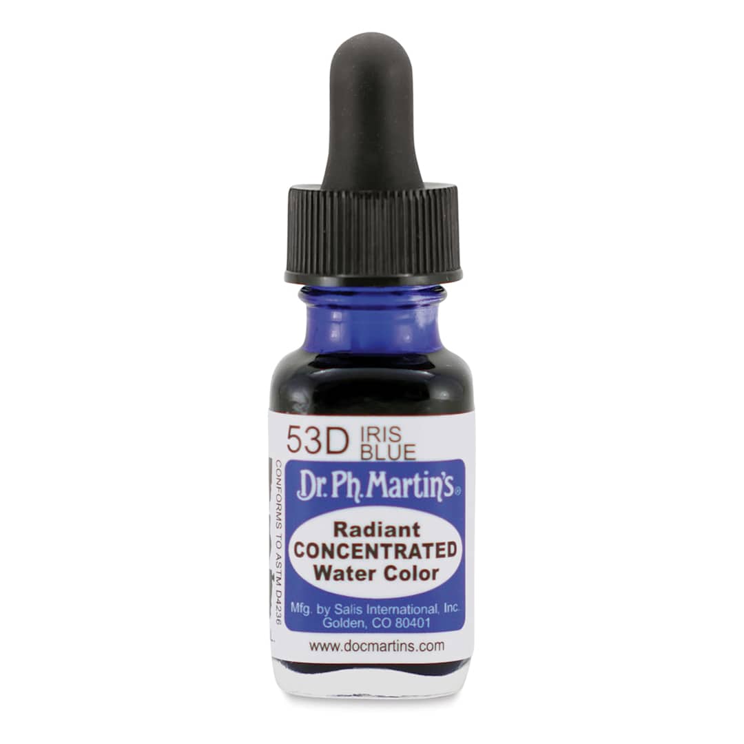Open in modal - Dr. Ph. Martin's Radiant Concentrated Individual Watercolor - 1/2 oz, Iris Blue