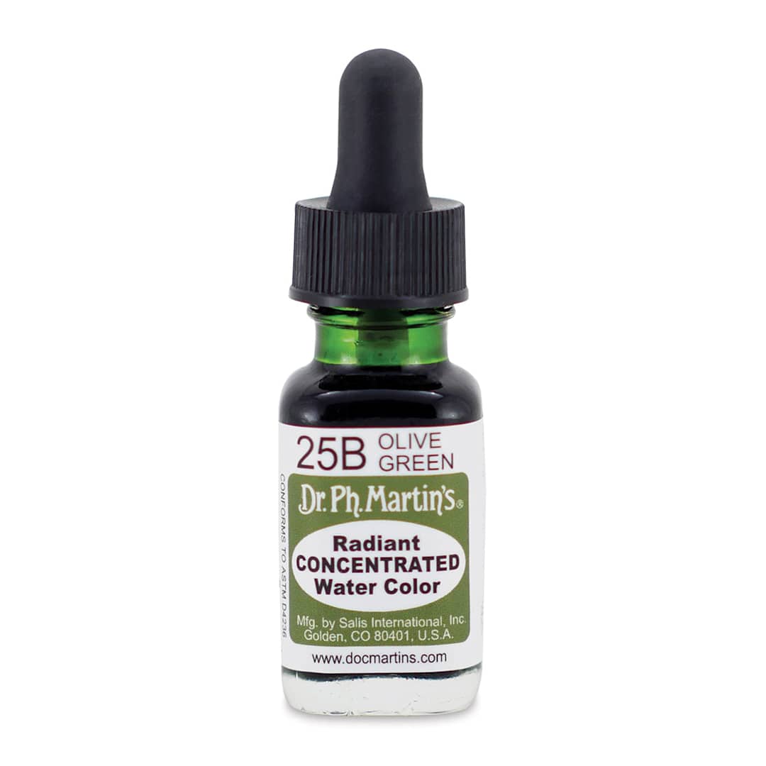 Open in modal - Dr. Ph. Martin's Radiant Concentrated Individual Watercolor - 1/2 oz, Olive Green