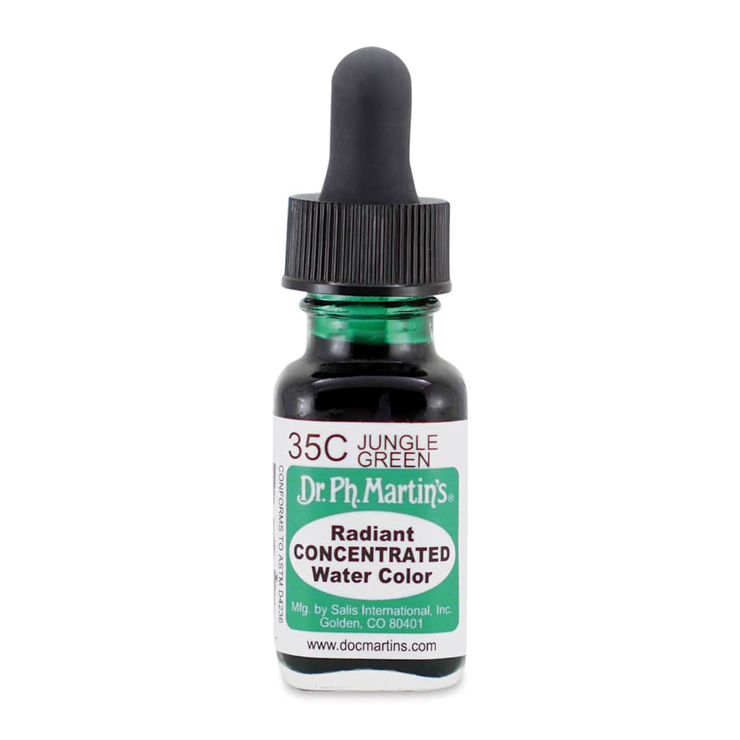 Open in modal - Dr. Ph. Martin's Radiant Concentrated Individual Watercolor - 1/2 oz, Jungle Green