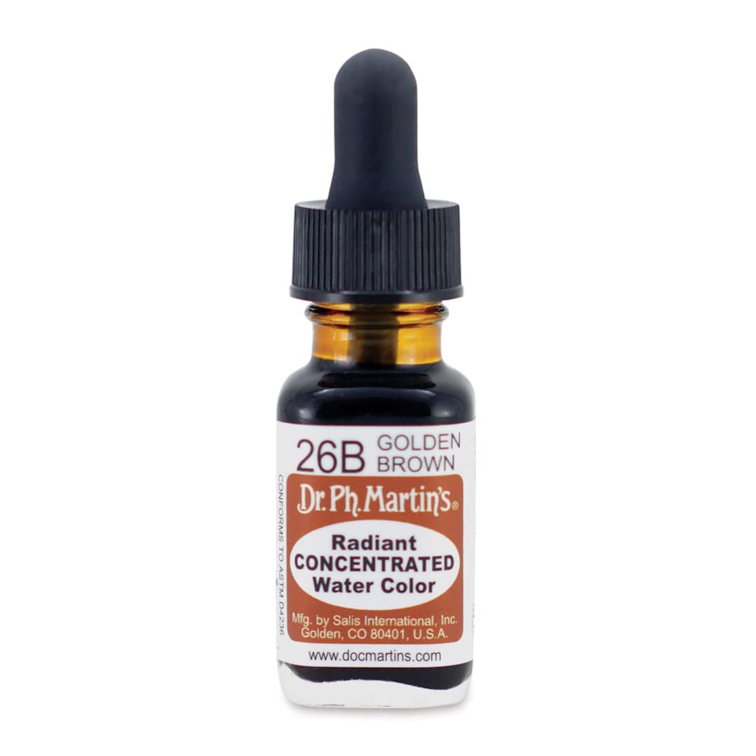 Open in modal - Dr. Ph. Martin's Radiant Concentrated Individual Watercolor - 1/2 oz, Golden Brown