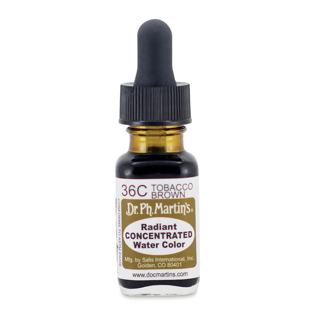 Open in modal - Dr. Ph. Martin's Radiant Concentrated Individual Watercolor - 1/2 oz, Tobacco Brown