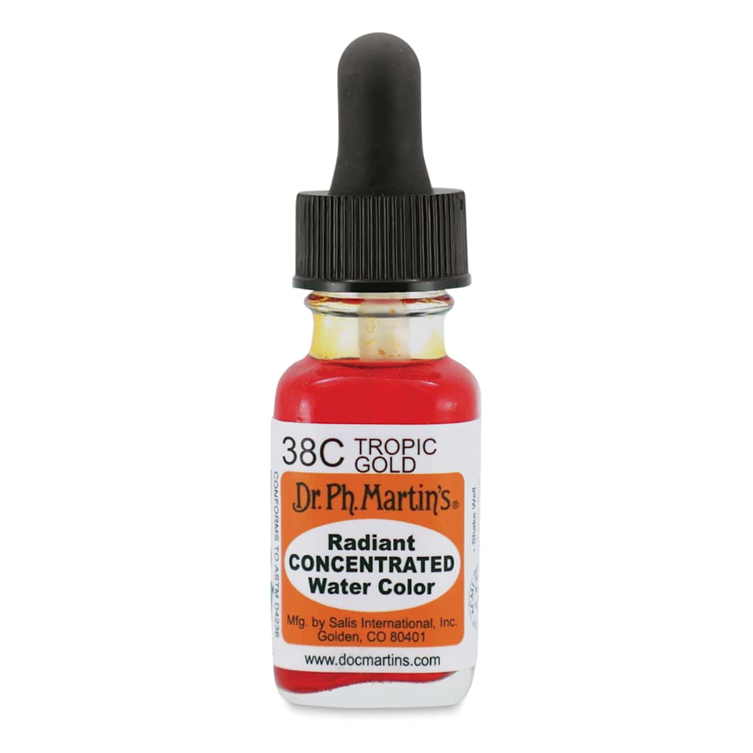 Open in modal - Dr. Ph. Martin's Radiant Concentrated Individual Watercolor - 1/2 oz, Tropic Gold