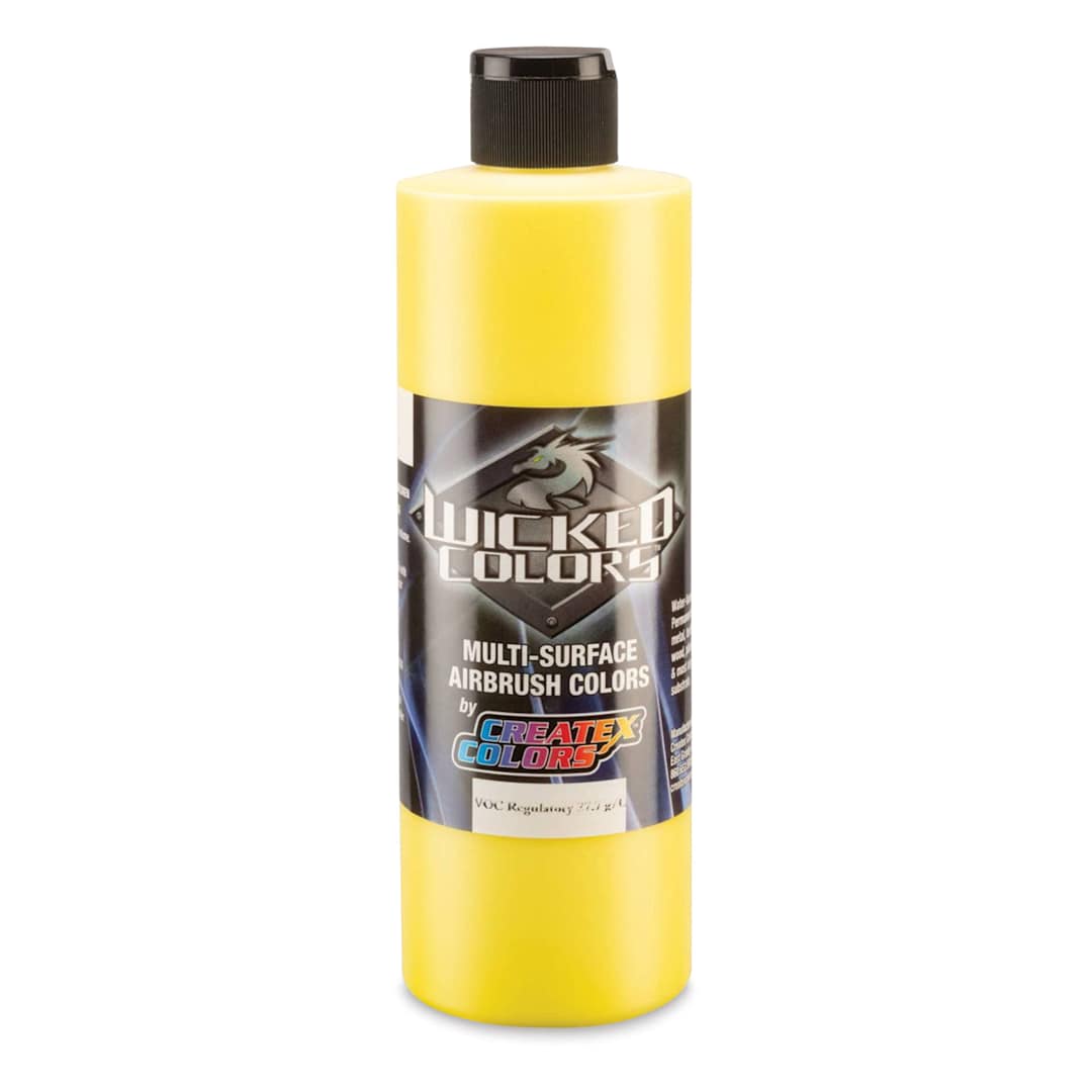 Open in modal - Createx Wicked Colors Airbrush Color - Opaque Bismuth Vanadate Yellow, 16 oz, Bottle
