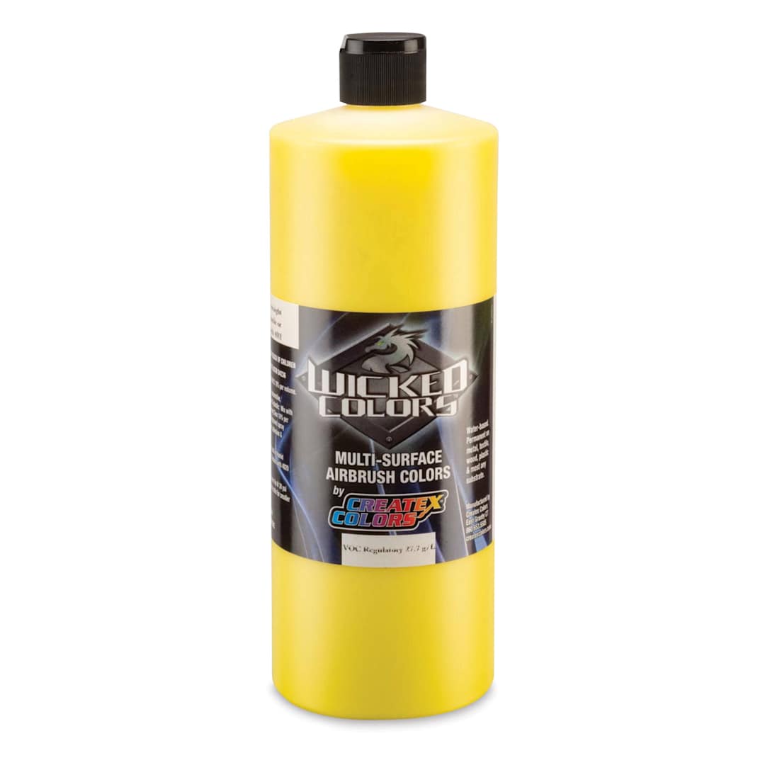 Open in modal - Createx Wicked Colors Airbrush Color - Opaque Bismuth Vanadate Yellow, 32 oz, Bottle